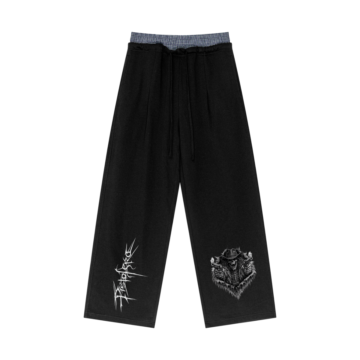 Pistolero Plaid Contrast Waist Pants